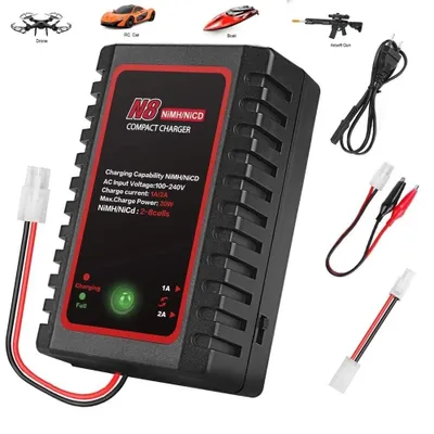 Produktbild von Intelligentes Nimh-Ladegerät für 2-8s Nimh/NiCD-Akku von Airsoft RC Car Boat Drone RC-Ladegerät für NiMH/NiCD-Akku mit Standard-/Mini-Tamiya-Anschluss