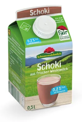Produktbild von Schwarzwaldmilch - Schoki aus frisch entrahmter Weidemilch 0,2%, 10 x 0,5 Liter