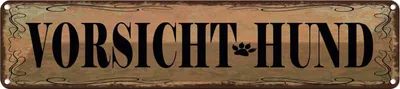 Produktbild von vianmo Blechschild 10x46 cm Vorsicht Hund