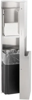 Produktbild von Premium Handtuchspender-Kombination | 32 Liter Volumen | erhältlich in Edelstahl Mattschwarz & Satin, Farbe:Edelstahl Satin