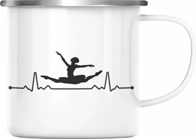 Produktbild von Trendation - Ballett Ballerina Tanzen Emaille Tasse Mädchen Geschenk Frauen Tänzerin Geschenkidee Emaille Emaille Tasse (Silber)