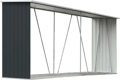 Obrázok produktu pre vidaXL Sklad palivového dreva z pozinkovanej ocele 330x84x152 cm antracitový