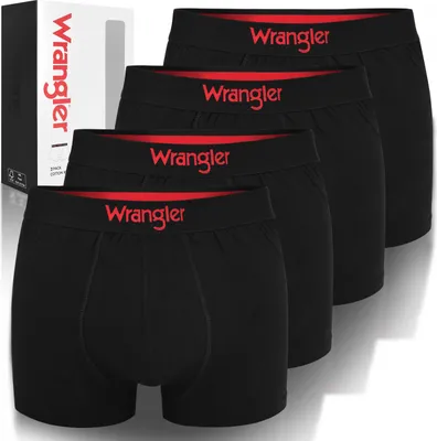 Zdjęcie produktu dla Wrangler Zestaw Bokserki Męskie 22055 Czarny Bawełna 4 Pak Roz. L
