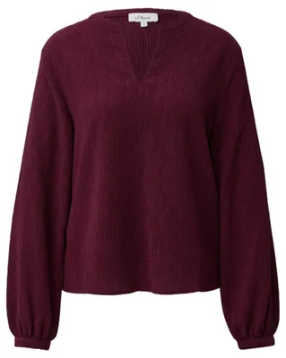 Produktbild von s.Oliver Damen Bluse – Regular Fit, Langarm, Rundhalsausschnitt