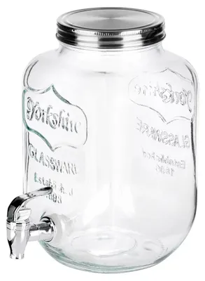Image de Distributeur de boissons - Récipient en verre avec robinet en verre - 4 litres - Transparent