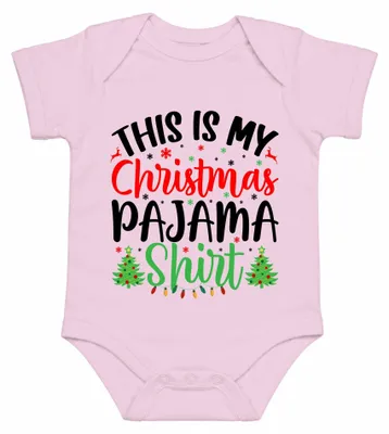 Image de Voici un body de Noël pour bébé, en pyjama, de couleur rose, taille 0/3 mois