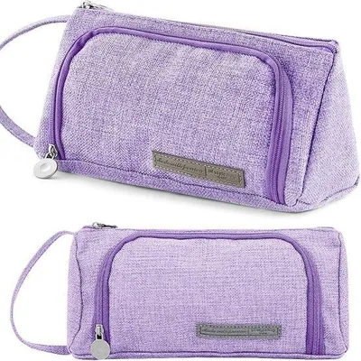 Image de Trousse d'écriture pour filles, grande trousse à 3 compartiments pour stylos, crayons et fournitures d'écriture