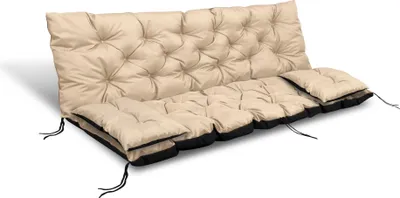 Produktbild von Gartenkissen 120x60x50 cm + 2 Kissen für eine Hollywoodschaukel, wasserdicht, beige