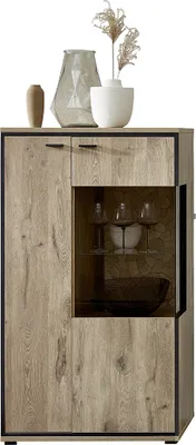 Produktbild von Highboard 80cm, Eiche mit schwarz, RINGSTED-55