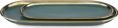 Obrázek produktu pro HowHomely Dekorativní podnos Lovia - stylový a praktický zelený 25 cm a 32 cm