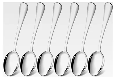 Produktbild von Suppenlöffel, 6 Stück, 20,5 cm, Edelstahl, Esslöffel und Dessertlöffel, spülmaschinenfest