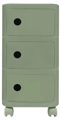 Image de Table de chevet, modèle à 3 niveaux, roulettes universelles, vert matcha