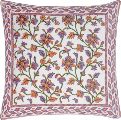 Image de Paoletti - Floral - Housse de coussin Mentera, velours RV3033 (50 cm x 50 cm) (lilas/coral)