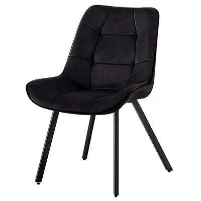 Produktbild von Samtstühle Stoffstühle Polsterstuhl Esszimmerstühle Küchenstühle aus Samt Metallbeine , Farbe:Schwarz;Menge:1 St.