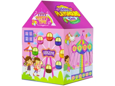 Produktbild von LEAN Toys 10520 Kinderzelt „Vergnügungspark“, 123 x 82 cm, rosa