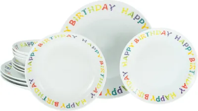 Obrázok produktu pre CreaTable, 24169, Luna Happy Birthday, sada 12 ks, porcelán