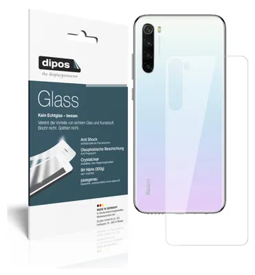 Produktbild von 1x Schutzfolie für Xiaomi Redmi Note 8T Rückseite - Anti-Shock 9H Folie dipos Glass Kunststoffglas