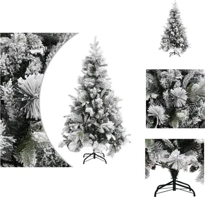 Image de vidaXL Sapin de Noël avec cônes enneigés 195 cm PVC & PE - Sapins de Noël