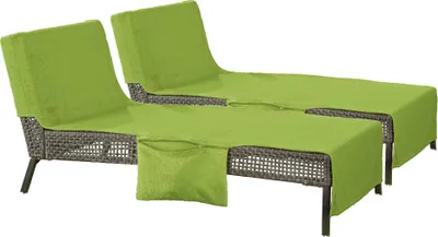 Produktbild von Erwin Müller Liegetuch mit Reißverschlusstaschen 2er-Pack apfelgrün 70x200 cm