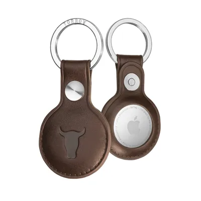 Image de Porte-clés AirTag en cuir - Marron foncé