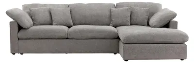 Image de Amalfi canapé chaise longue 6 coussins décoratifs gauche gris.
