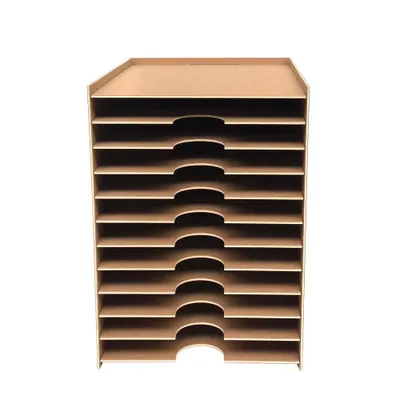 Produktbild von Organizer für Papier und Dokumente im Format DIN A4- Umweltfreundliche Ablage mit 12 Fächern - aus Naturmaterial - stabil & einfach aufzubauen