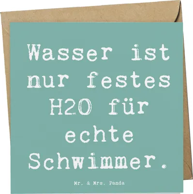 Produktbild von Mr. & Mrs. Panda Klappkarte Spruch Schwimmen Abenteuer - Meeresbrise - Geschenk, Teamsport, Grußkarte, Sport, anlasskarte, Sportart, Schwimmliebe, Glückwunschkarte