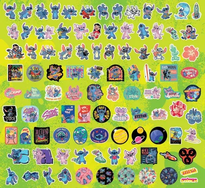Image de Set d'autocollants Lilo & Stitch 100 pièces assortiment Stitch (20)