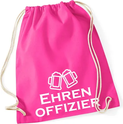 Produktbild von Huuraa Turnbeutel Ehrenoffizier Schützenfest 12 Liter Fuchsia Baumwolle Rucksack Geschenkidee