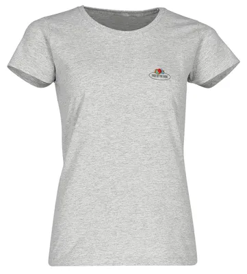 Produktbild von Fruit of the Loom Damen T-Shirt mit Vintage-Logo Farbe: graumeliert Größe: M
