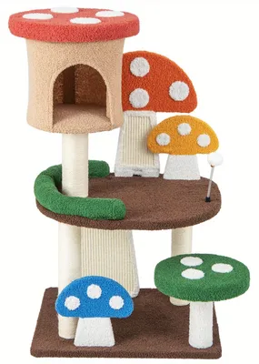 Produktbild von Kratzbaum - Katzenbaum - Kratzmöbel - Kratztonne - Katzenturm - Mehrstöckiger Kratzbaum für Kätzchen