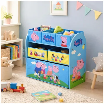 Produktbild von Peppa Pig Aufbewahrungsregal Kinder 3-stöckig mit Boxen