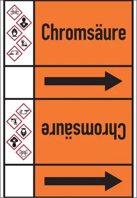 Produktbild von Dreifke® Aufkleber Rohrleitungsband, Chromsäure, Rolle = 33 m | 33000x105 mm,...