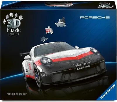 Image de Puzzle 3D Iconics Porsche 911 GT3 Cup, 108 Pièces, Puzzle 3D à Assembler
