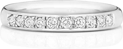 Produktbild von 9 Karat (375) Weißgold Halb Eternity Diamant Trauring/Ehering/Hochzeitsring Brillant-Schliff 0.20 Karat GH - SI3-I1, 51 (16.2); TRS187769KWRSL