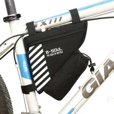Produktbild von Fahrrad Tasche mit Flaschenhalter Befestigung in Schwarz Weiß