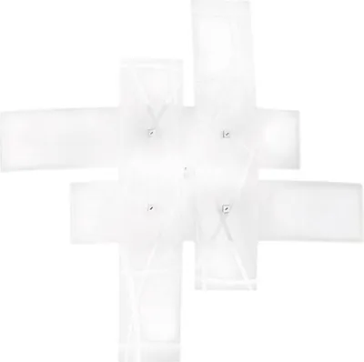 Zdjęcie produktu dla Frida lampa ścienna 4-punktowa E27 z białego szkła satynowego, chromowana rama, IP20, szer 91 cm