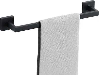 Obrázek produktu pro Čtvercová držák na ručníky o rozměrech 40 cm, vyrobený z nerezové oceli 304, určený k montáži na zeď, vhodný do koupelny i kuchyně, úsporný design, stabilní a robustní konstrukce, pro ručníky