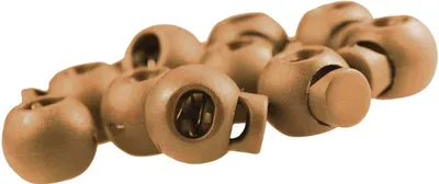 10 Kordelstopper rund 15x19mm, Durchzug 4x5,5mm, beige