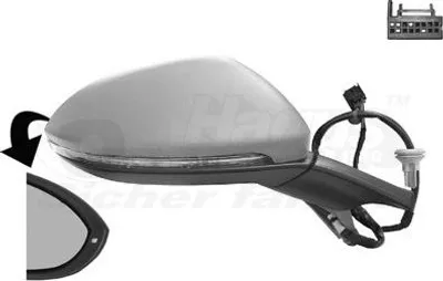 Image de VAN WEZEL Rétroviseur extérieur 16 pôles droit (5766808) pour VW Golf VII Alltrack