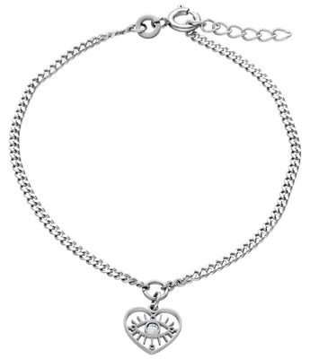 Produktbild von Wildcat Armband - Little Heart Eye Armband - Silber - Chirurgenstahl 316L - wasserfest, langlebig, hautverträglich, Silber-Kristallklar