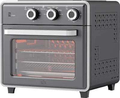Produktbild von Minibackofen, 20L, 5 Funktionen, 360° Heißluft, Grillrost, Krümelblech, Grau