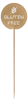 Produktbild von 600x Kennzeichnungspicker Deko-Picker "Glutenfrei" 12 cm braun