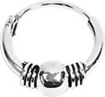 Produktbild von Single 925 Sterlingsilber Keltische Celtic Bali Creole Klein mit Kugel 11mm 7114