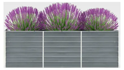 Produktbild von Hochbeet aus verzinktem Stahl 240x40x77 cm Grau