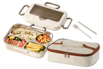 Productafbeelding van Thermische Lunchbox Lekvrij met 4-Roostersysteem
