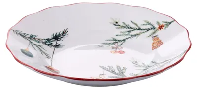 Produktbild von 6er Set Suppenteller Porzellan 22,5 cm mit Weihnachtsdekor