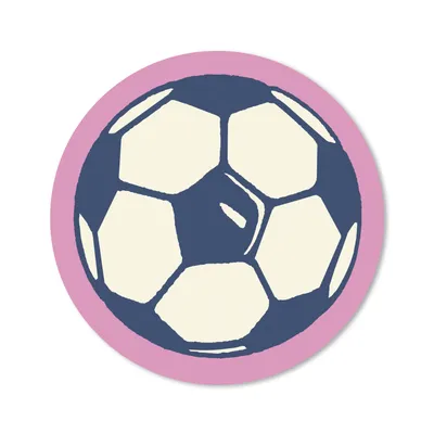 Produktbild von MuchoWow® Mauspad Mousepad Eine Illustration von einem Fußball auf einem rosa Hintergrund - Jungen - Mädchen - Kinder 30x30 cm - Mousepads - Maus Mat - Pad - Mausunterlage - Tischunterlage - Schreibtischmatten