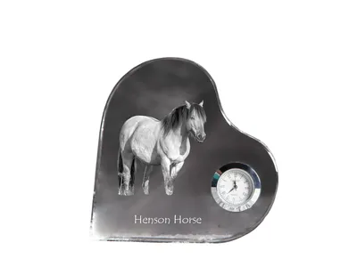 Produktbild von Henson-Pferd - Kristalluhr mit einem Pferdebild, Herzregal-Uhr, personalisierte Standuhr der Marke Art-Dog