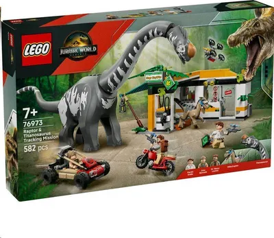 Produktbild von LEGO® Jurassic World™ 76973 Raptor & Titanosaurus: Große Fährtensuche